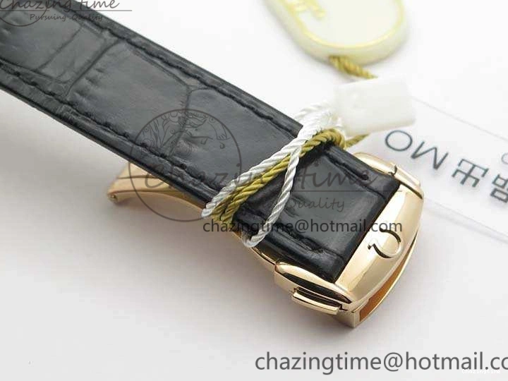 0104 De Ville Chronograph RG OMF 1:1 Best Edition Black Dial On Black Leather Strap A Sophisticated 8106